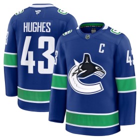 Vancouver Canucks Dresy Fanatics Premium Quinn Hughes 2024-25 Modrý Domácí - Pánské